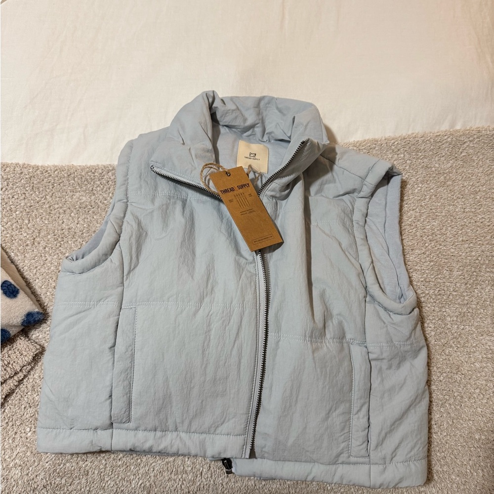 Women's Light Blue Puffer Vest